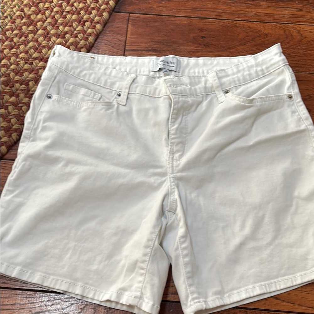 White Casual Shorts